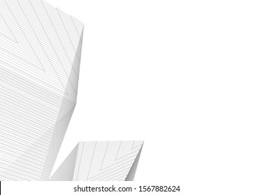 Linear 3d architecture, geometric background