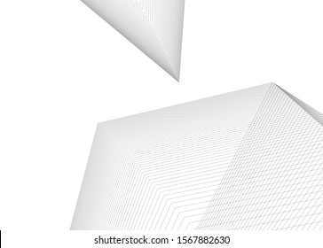 Linear 3d architecture, geometric background