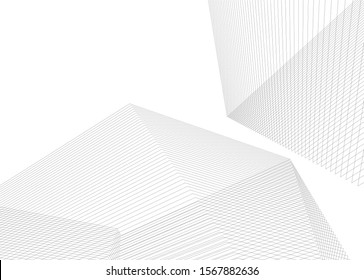 Linear 3d architecture, geometric background