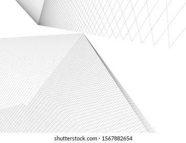 Linear 3d architecture, geometric background