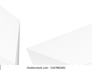 Linear 3d architecture, geometric background