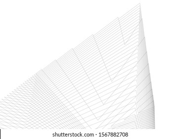 Linear 3d architecture, geometric background