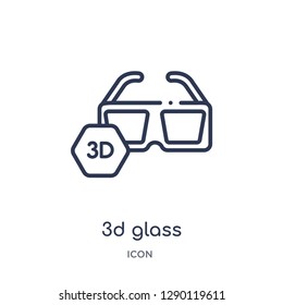 Linear 3d glass icon from Cinema outline collection. Thin line 3d glass vector isolated on white background. 3d glass trendy illustration