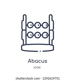 Linear abacus icon from Education outline collection. Thin line abacus icon vector isolated on white background. abacus trendy illustration