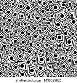 Linear abnormal abstract eye tissue.Vector illustration sketching