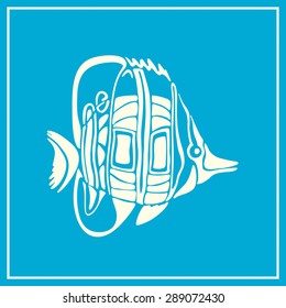 Linear Abstract African butterfly fish