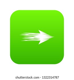 Linear abstract arrow icon green vector isolated on white background