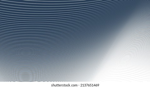 Linear abstract background, single color black vector design 3D lines in perspective, curve and wave lines in motion, smooth and soft backdrop.