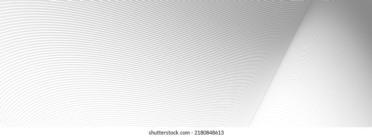 Linear abstract background, vector design 3D lines in perspective, curve and wave lines in motion, smooth and soft backdrop.