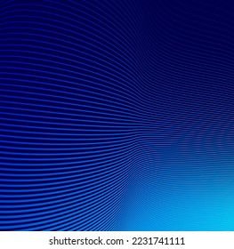 Linear abstract background, vector design 3D lines in perspective, curve and wave lines in motion, smooth and soft backdrop.