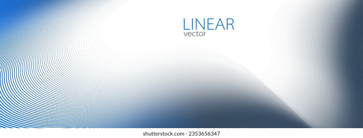 Linear abstract background, vector design 3D lines in perspective, curve and wave lines in motion, smooth and soft backdrop.