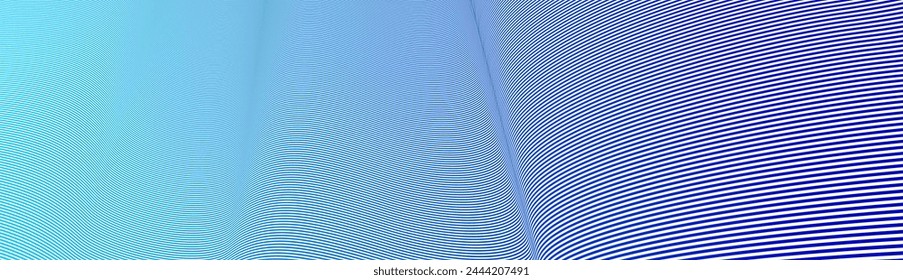Fondo abstracto lineal, diseño de Vector de líneas 3D en perspectiva, líneas de curva y onda en movimiento, fondo suave y suave.