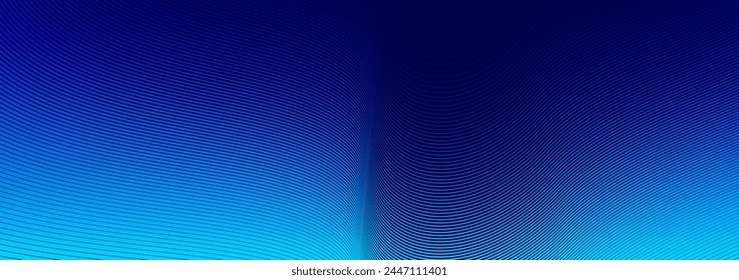 Linear abstract background, vector design 3D lines in perspective, curve and wave lines in motion, smooth and soft backdrop.