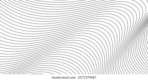 Linear abstract background, vector design 3D lines in perspective, curve and wave lines in motion.eps10