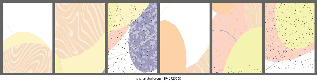 Dibujo lineal abstracto sobre fondo plano. Composición contemporánea. Arte moderno, impreso o afiche. Color natural texturado con puntos y líneas. Colores mate.