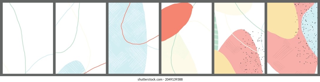 Dibujo lineal abstracto sobre fondo plano. Composición contemporánea. Arte moderno, impreso o afiche. Color natural texturado con puntos y líneas. Colores mate.
