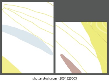 Dibujo lineal abstracto sobre fondo plano. Composición contemporánea. Arte moderno, impreso o afiche. Color natural texturado con puntos y líneas. Colores mate.
