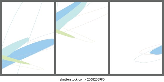 Linear abstract drawing on flat background. Contemporary composition. Modern art, print or poster. Natural color textured with spots and lines. Matte colors.