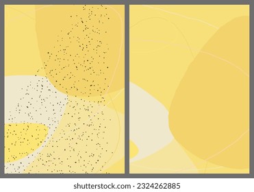 Linear abstract drawing on flat background. Contemporary composition. Modern art, print or poster. Natural color textured with spots and lines. Matte colors.