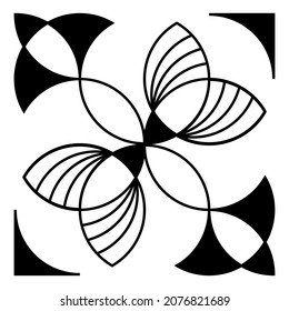Elemento geométrico de abstracto lineal. Afiche Moderno Blanco Y Negro. Resumen De Arte Pared. Arte Digital De Decoración Interior Para Imprimir