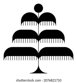 Linear Abstract Geometric Element. Black And White Modern Poster. Abstract Wall Art. Digital Art Of Interior Decoration For Print