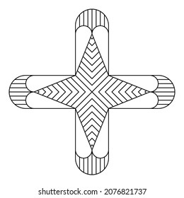 Linear Abstract Geometric Element. Black And White Modern Poster. Abstract Wall Art. Digital Art Of Interior Decoration For Print