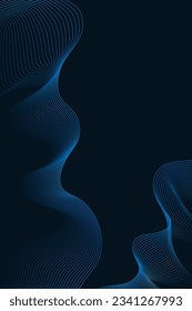 Linear abstract gradient waves. Vector design banner poster.