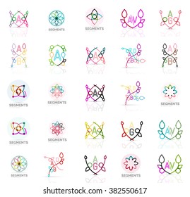 Lineare abstrakte Logos, Briefe, wirbeln