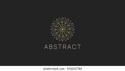 Linear Abstract polygonal star logo sign. Modern geometric logotype.