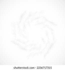 Linear abstract polyhedral figure with spiral swirl. Vector background image