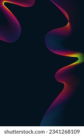 Linear abstract waves neon colors gradient. Vector design banner.