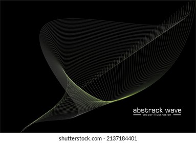 Linear abstraction. Abstract color lines on a white background. Wave line art, Curved smooth design. Vector illustration EPS 10.