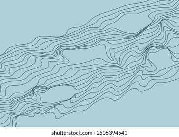 Linear abstraction. Background of smooth wavy lines. Curved lines create the effect of chaos or terrain