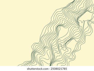 Linear abstraction. Background of smooth wavy lines. Curved lines create the effect of chaos or terrain