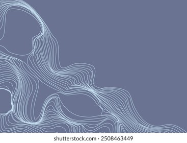 Abstração linear. Fundo de linhas onduladas suaves. Linhas curvas criam o efeito de caos ou terreno