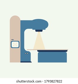 Linear Accelerator For Radiation Therapy. Cancer Treatment, Radiotherapy, Oncology, Tumor. X-ray Beam Concept. Can Be Used For Topics Like Medicine, Health, Hospital Equipment