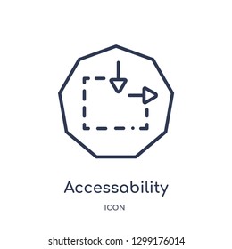 Linear accessability icon from Interface outline collection. Thin line accessability icon isolated on white background. accessability trendy illustration