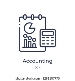 Linear accounting icon from Business and analytics outline collection. Thin line accounting vector isolated on white background. accounting trendy illustration