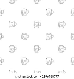A linear achromatic cup pattern. Minimalist vector illustration. For gift wrapping, textile print, background, wallpaper, decoration