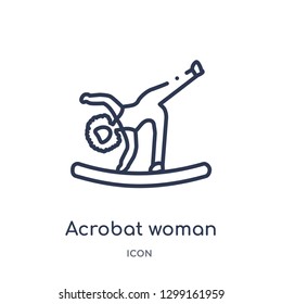 Linear acrobat woman icon from Ladies outline collection. Thin line acrobat woman icon isolated on white background. acrobat woman trendy illustration