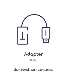 Linear adapter icon from Networking outline collection. Thin line adapter icon isolated on white background. adapter trendy illustration
