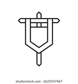 Lineares Abenteuer-Flag, Symbol eps10
