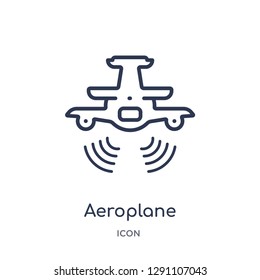 Linear aeroplane icon from Artificial intellegence and future technology outline collection. Thin line aeroplane vector isolated on white background. aeroplane trendy illustration