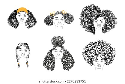 Niña afroamericana lineal. Peluquería afroamericana. Belleza y moda