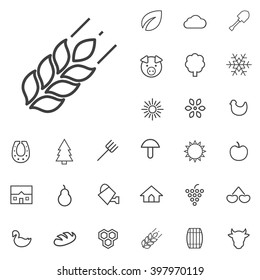 Linear agriculture icons set. Universal agriculture icon to use in web and mobile UI, agriculture basic UI elements set