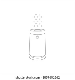 Linear air purifier home icon. Black simple line element illustration isolated on white background. Air ionisers