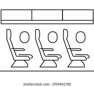 Linear airplane seat icon from Airport terminal outline collection. Thin line airplane seat vector isolated on white background. airplane seat trendy illustration