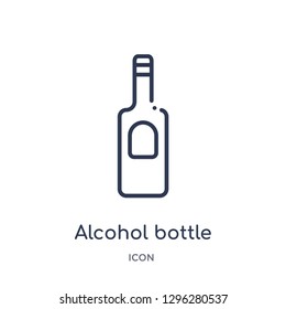 Linear alcohol bottle icon from Desert outline collection. Thin line alcohol bottle icon vector isolated on white background. alcohol bottle trendy illustration