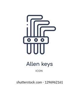 Linear allen keys icon from Construction and tools outline collection. Thin line allen keys icon isolated on white background. allen keys trendy illustration