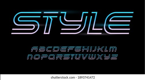 Linear alphabet, border style letters. Outline stripe font, contour line type for modern futuristic logo, headline, sport monogram, dynamic lettering and typography. Vector typographic design